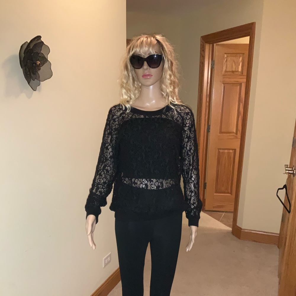 REBECCA TAYLOR LACE SWEATSHIRT